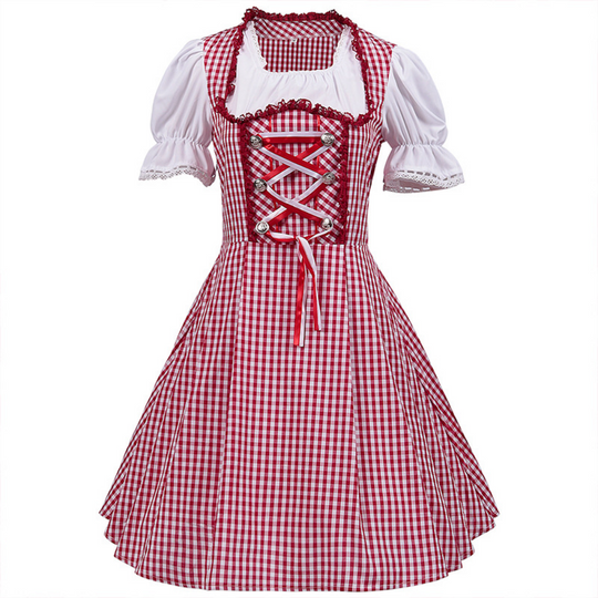 Geruite traditionele dirndl jurk - Lana