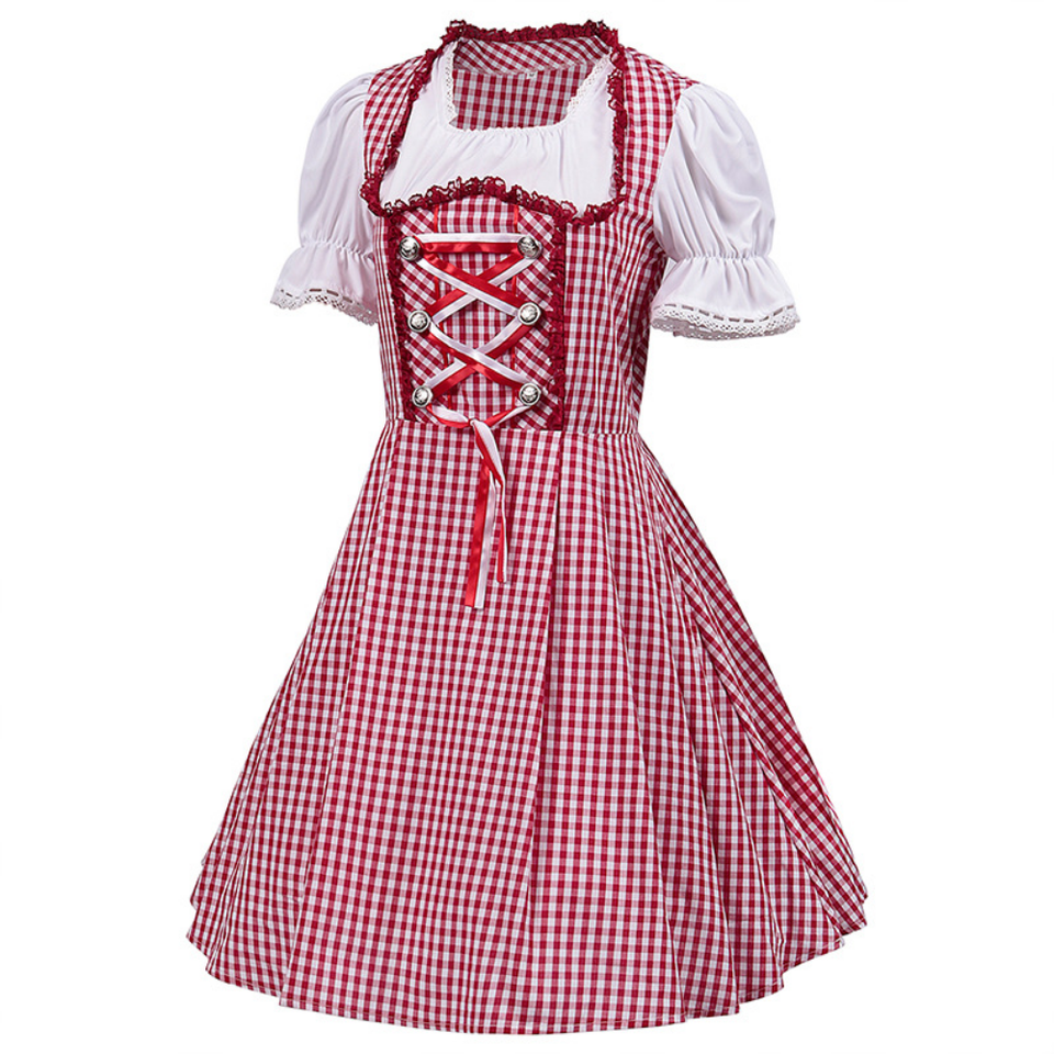 Geruite traditionele dirndl jurk - Lana